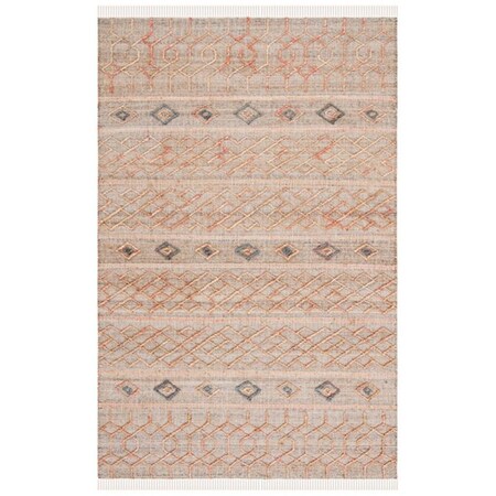 Safavieh 6 x 6 ft. Natural Fiber Global Hand Loomed Square Rug Natural & Rust NFB402A-6SQ